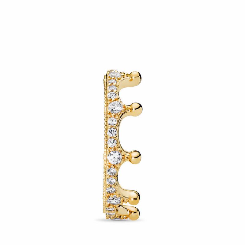 Pandora Shine™ Enchanted Crown Stackable Ring - 18ct Gold Plated/Cubic Zirconia - Canada | TC8813YX